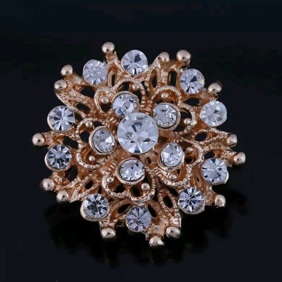 Jewelry - Beautiful crystal snow flake flower brootch